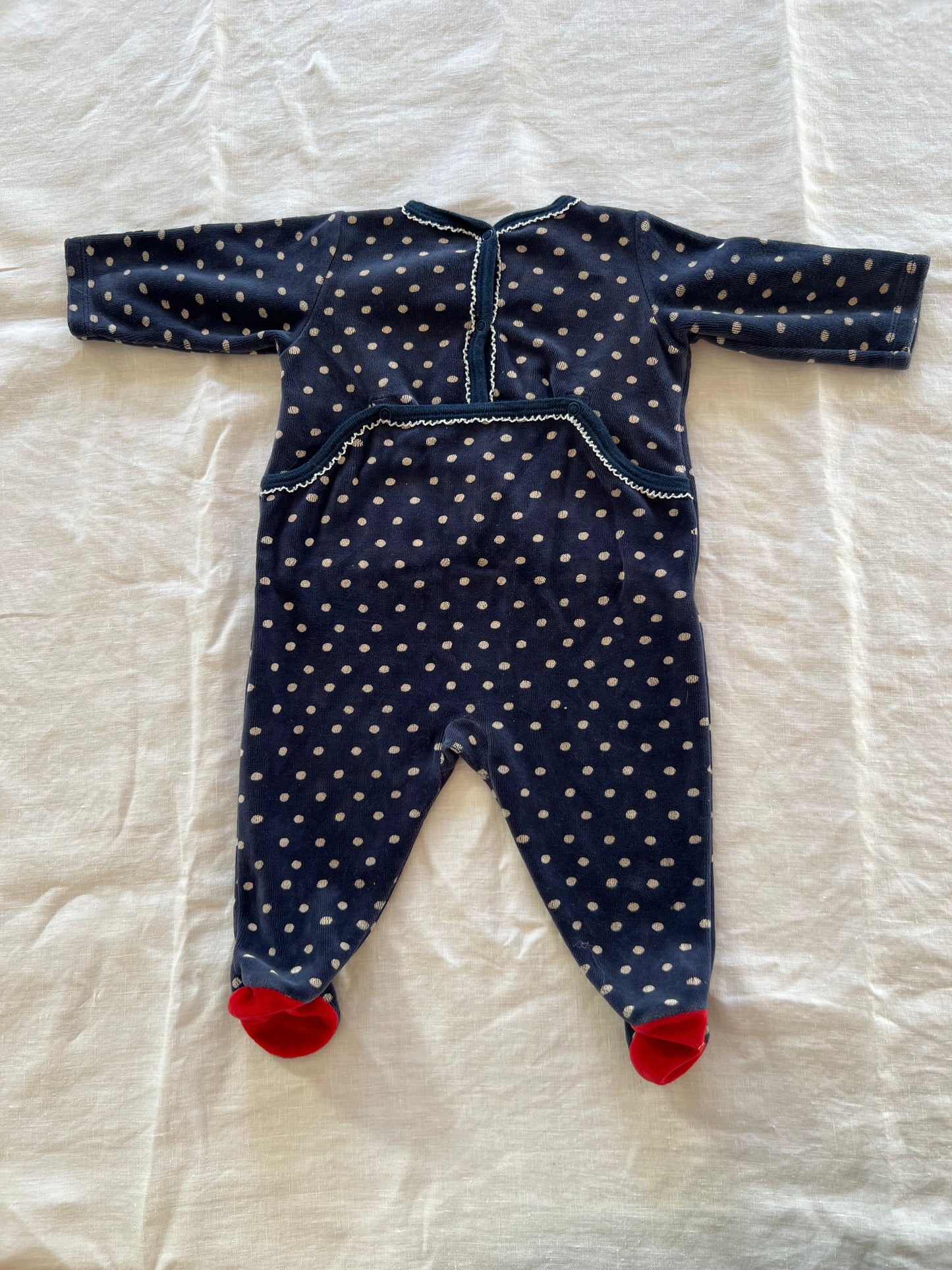Petit Bateau Polka Dots Onesie 3M