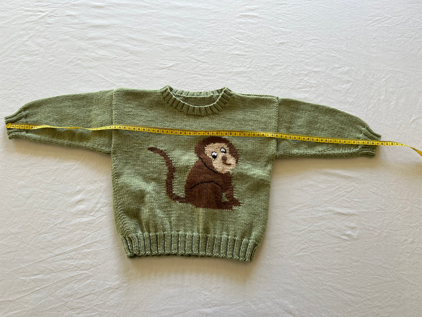 Hanknitted Green Jumper 18M