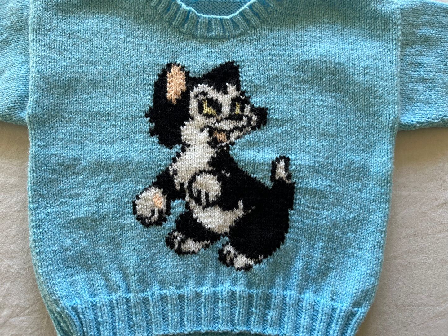 Handknitted Blue Jumper 18M
