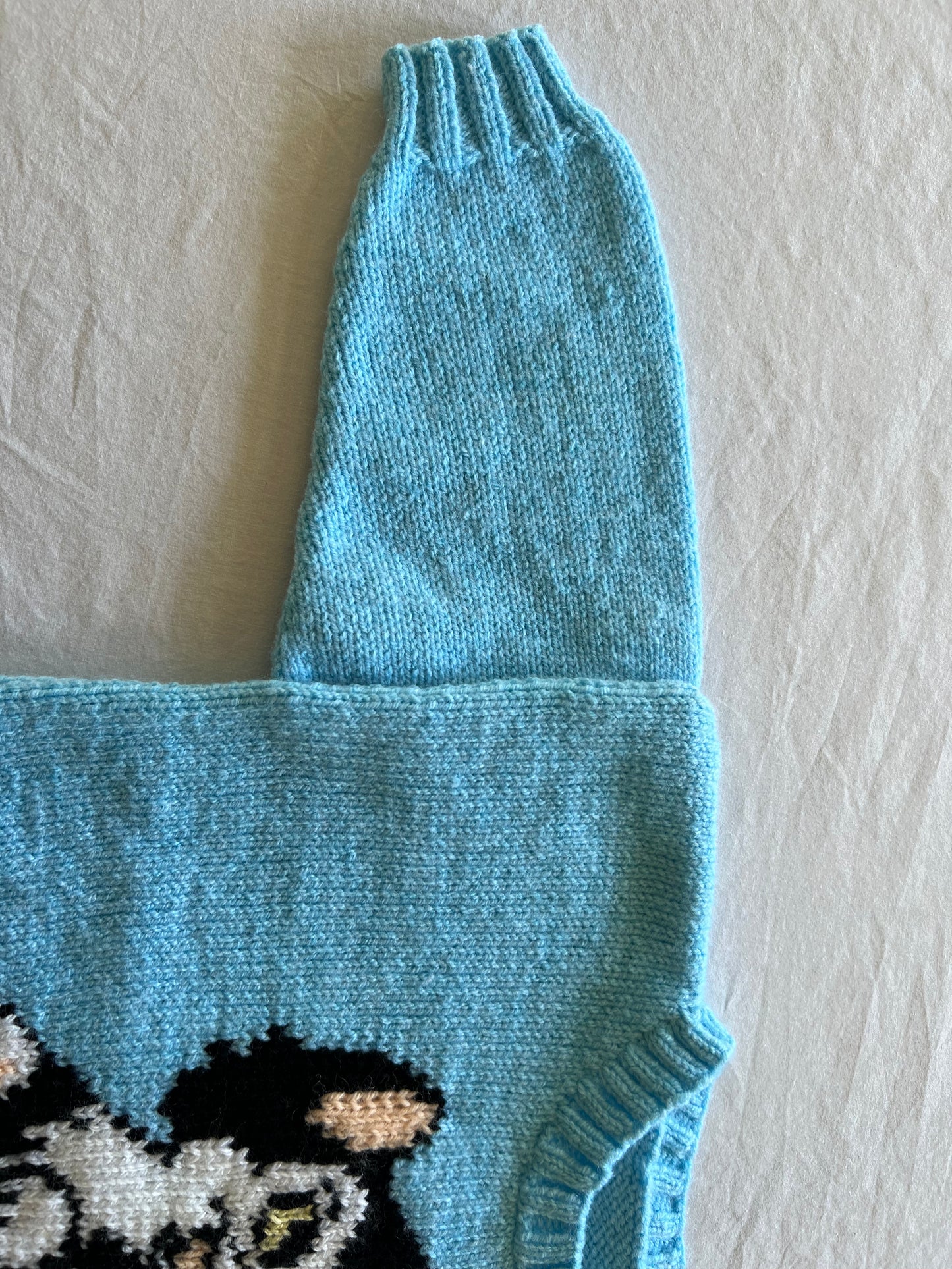 Handknitted Blue Jumper 18M