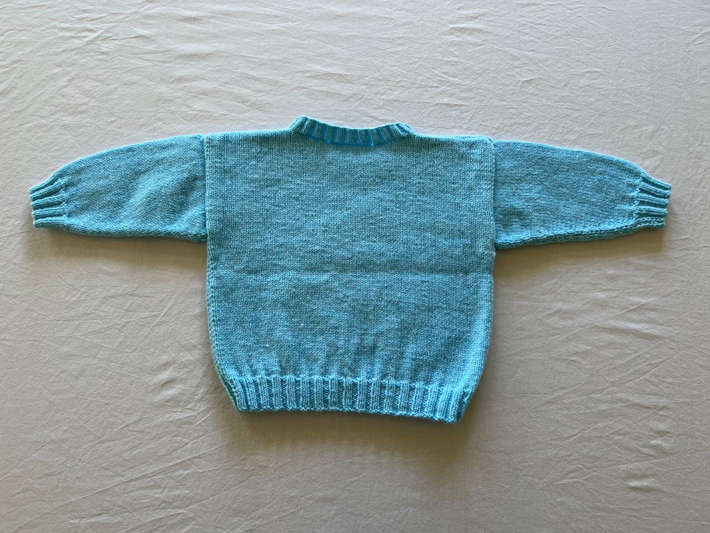 Handknitted Blue Jumper 18M