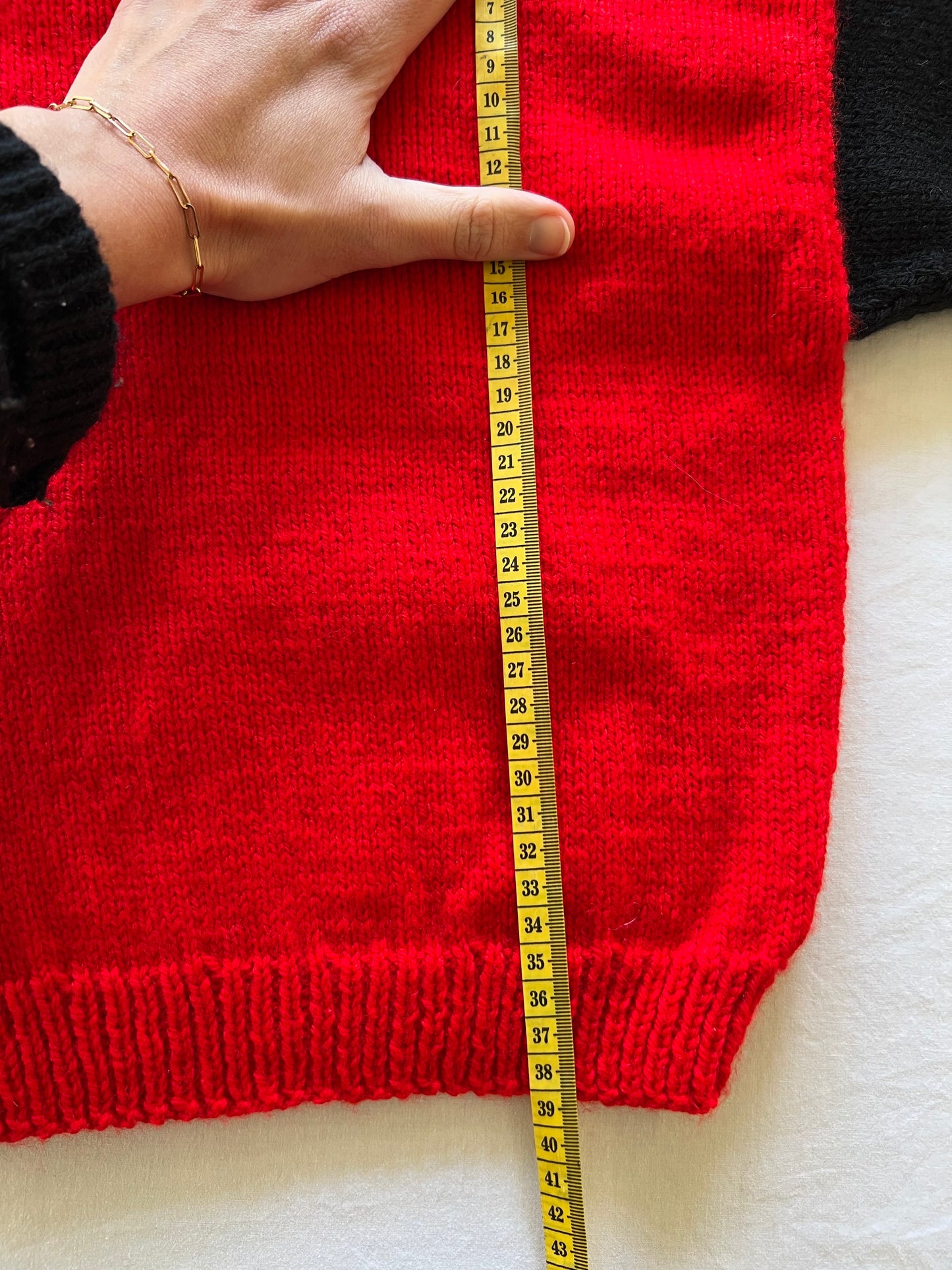 Handknitted Red Jumper 2Y