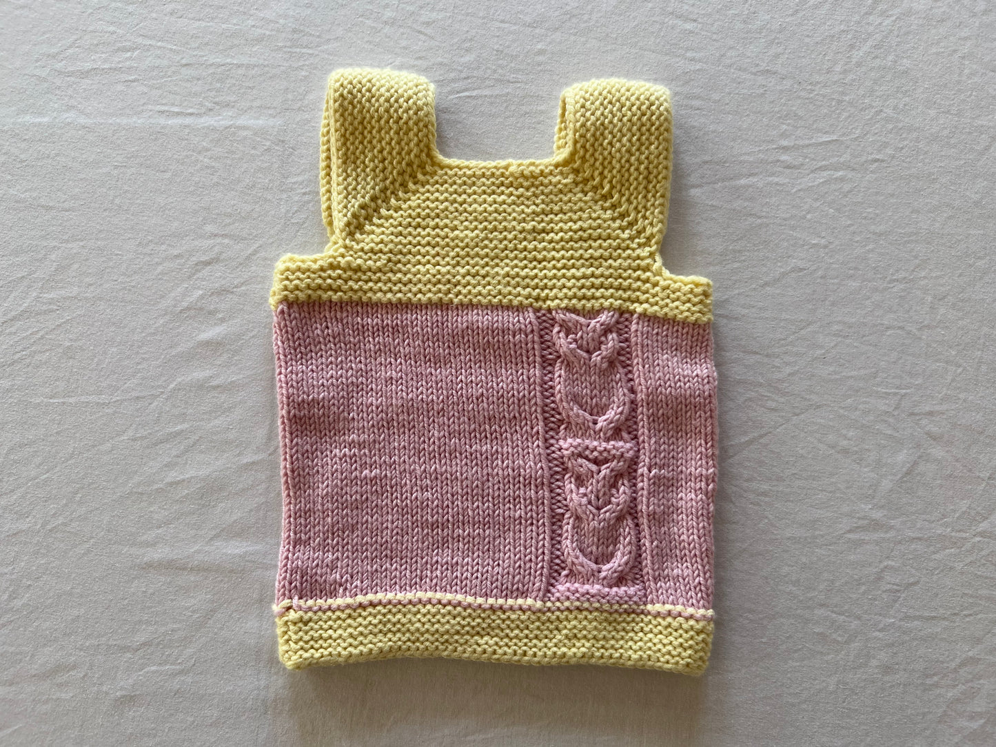 Handknitted Pink Vest 0-3M
