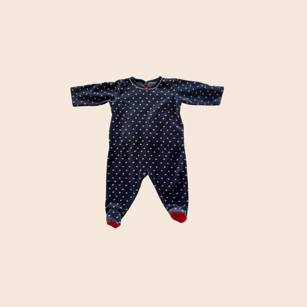 Petit Bateau Polka Dots Onesie 3M