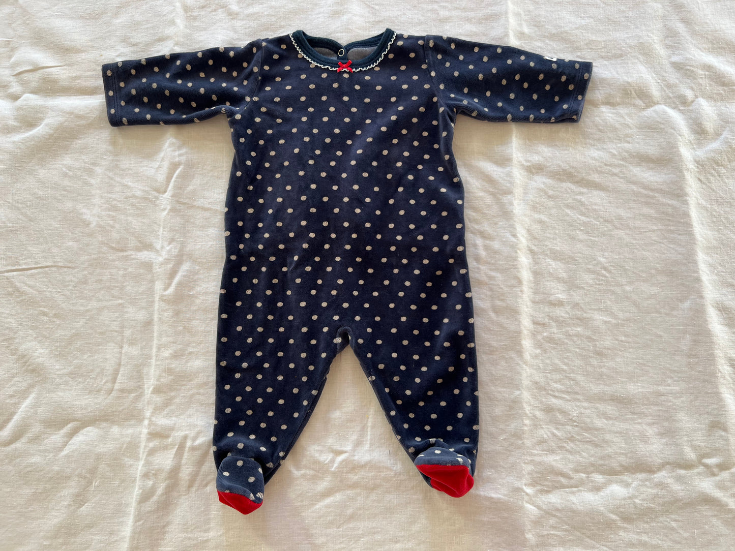 Petit Bateau Polka Dots Onesie 3M