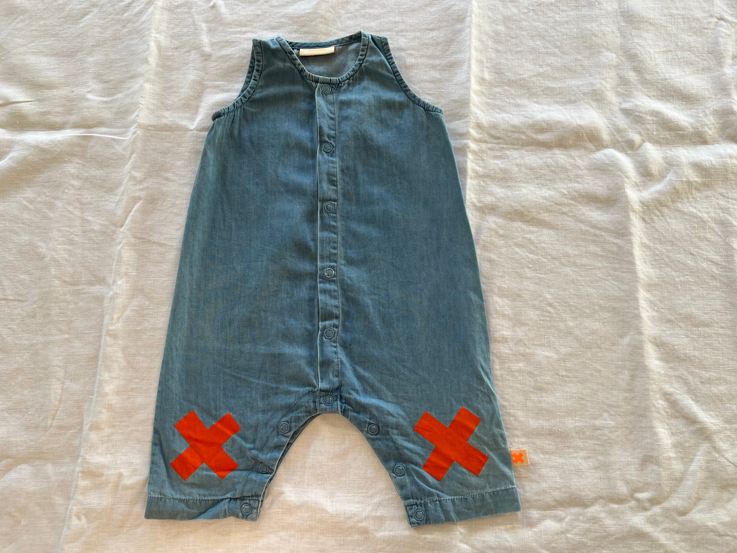 Tiny Cottons Denim Romper 3-6M