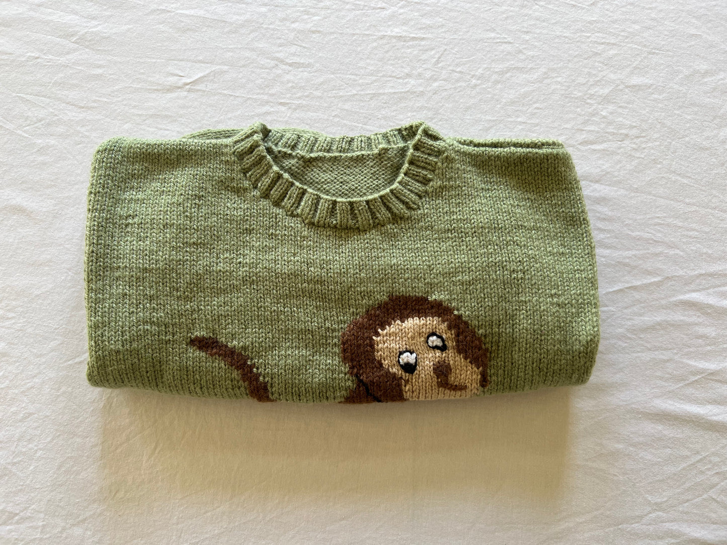 Hanknitted Green Jumper 18M