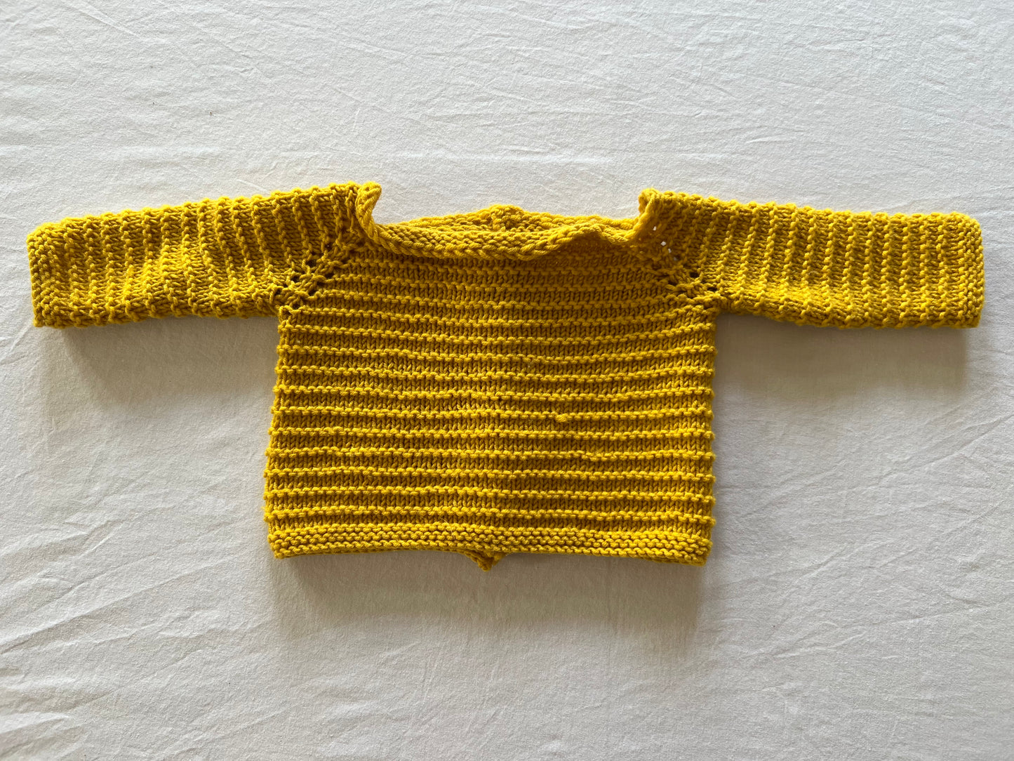 Handknitted Mustard Cardigan 0-3M