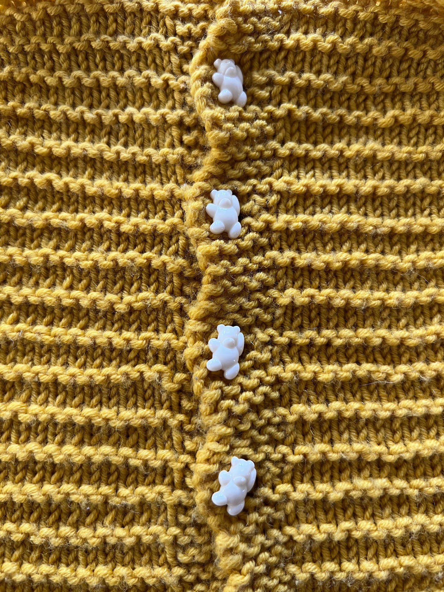 Handknitted Mustard Cardigan 0-3M