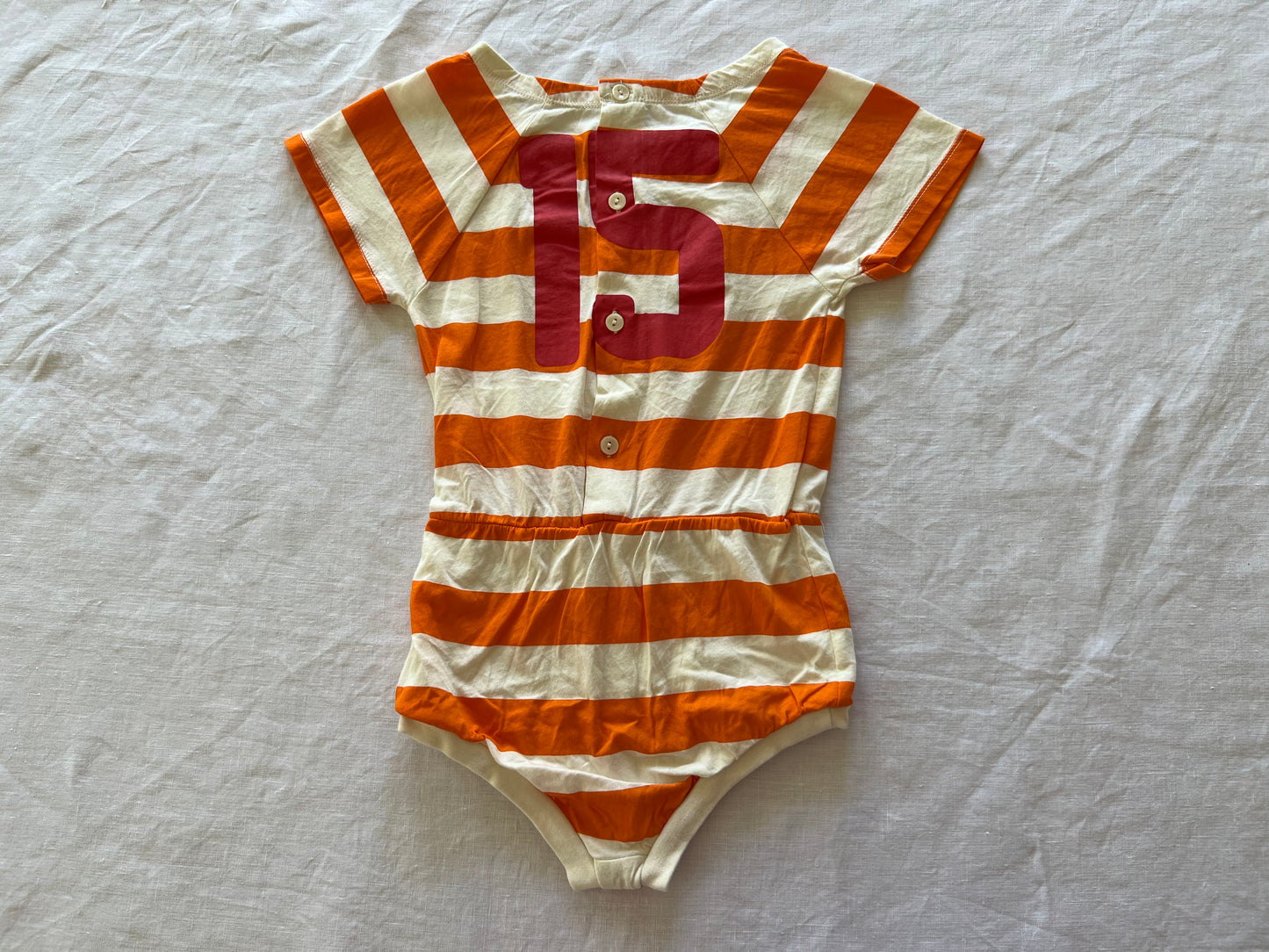 The Animals Observatory Orange Stripes Romper 3Y